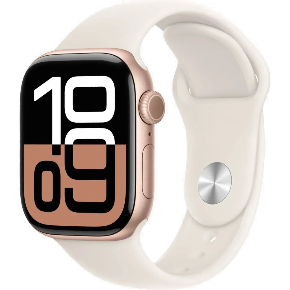 мные часы Apple Watch Series 10 46 мм Aluminum Sport Розовое золото / Сияющая звезда