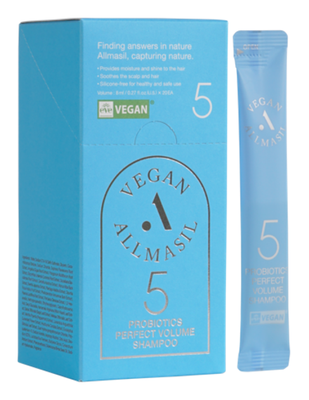 ALLMASIL - ШАМПУНЬ ДЛЯ ПРИДАНИЯ ОБЪЕМА ВОЛОСАМ 5 PROBIOTICS PERFECT VOLUME SHAMPOO, 8 МЛ * 20 ШТ