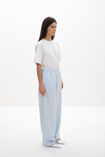 Брюки Mila изо льна и вискозы в нежно-голубом цвете