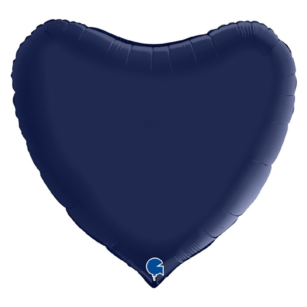 Шар Grabo сердце 36" сатин синий #360S02BN