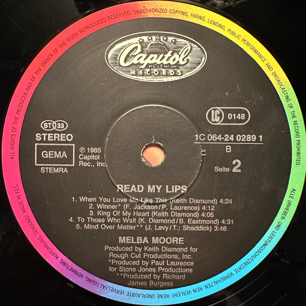 Melba Moore - Read My Lips (Германия 1985г.)