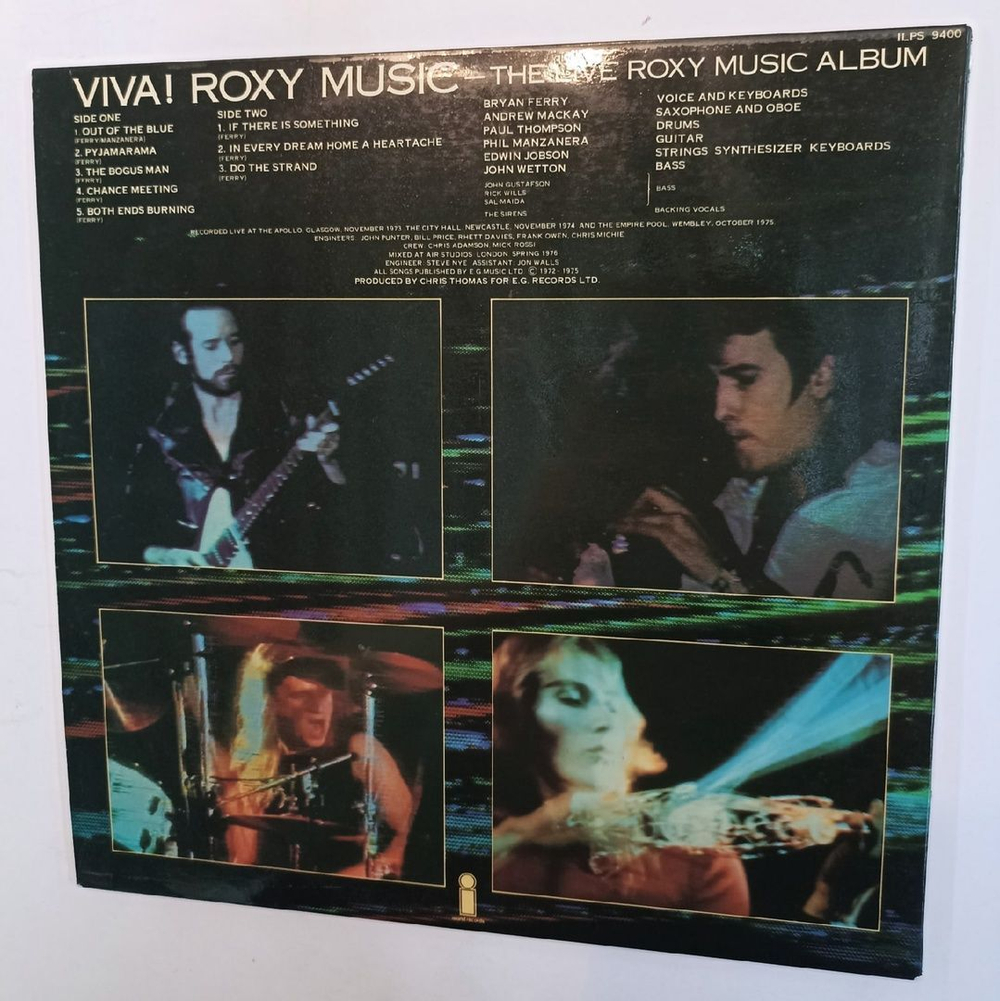 Винтажная виниловая пластинка Roxy Music Viva Roxy Music (The Live Roxy Music Album) (Germany 1976)