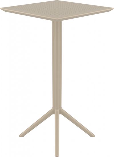 Стол пластиковый барный складной Sky Folding Bar Table 60 бежевый Турция