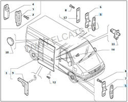 Демпфер - пластина замка сдвижной двери Fiat / Citroen / Peugeot / Фиат Дукато / RVLT-1358687080