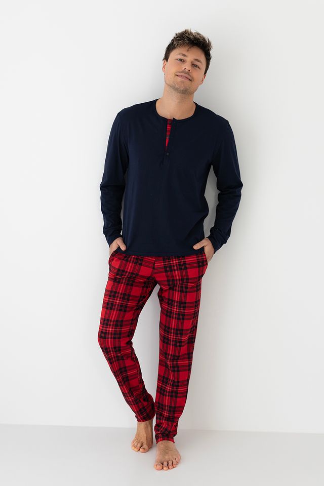 Мужская пижама с брюками в крупную клетку Xavier