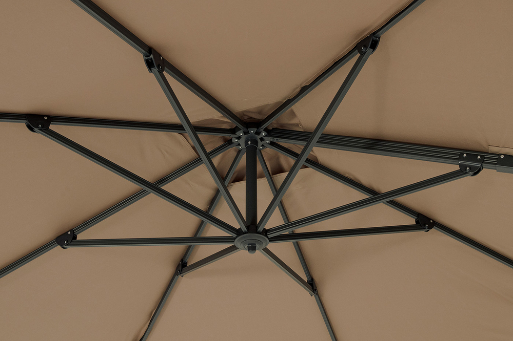 "Фабриано" зонт двухкупольный 3x3м на алюминиевой опоре, тент бежевый