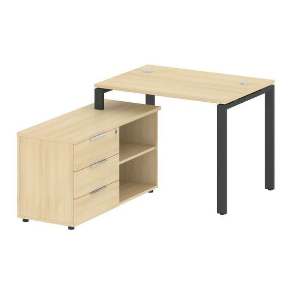 Метал Систем Рабочая станция с тумбой на П-образном м/к БП.РС-СТС-2.1 (L)