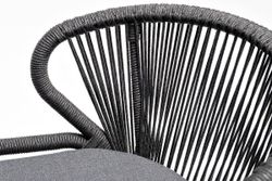 "Венето" обеденная группа на 6 персон со стульями "Милан", каркас темно-серый, роуп темно-серый