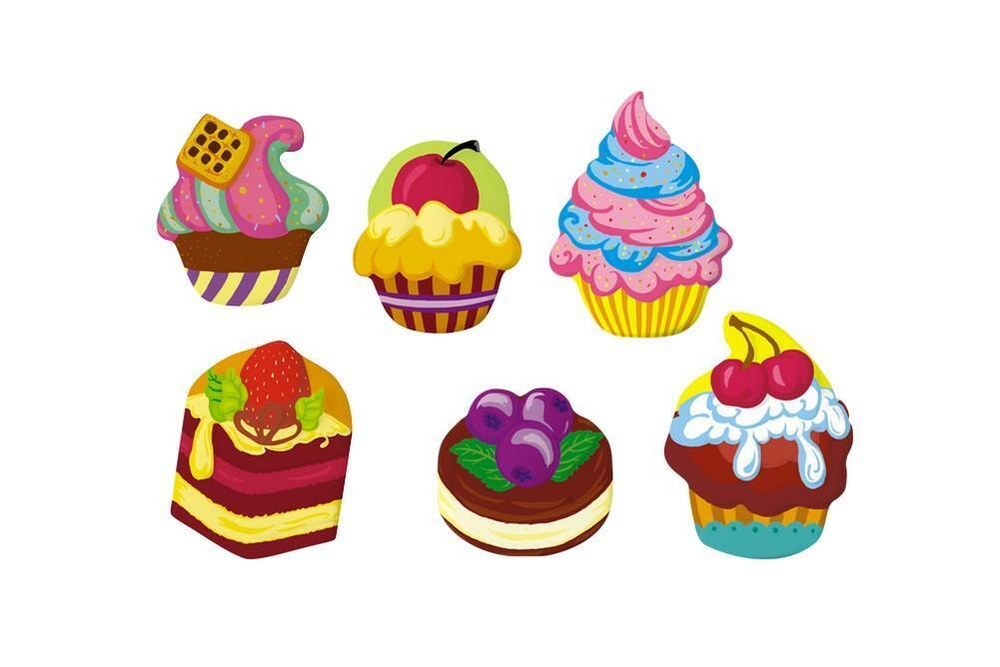 Магниты из гипса "Пирожные" (Lori)