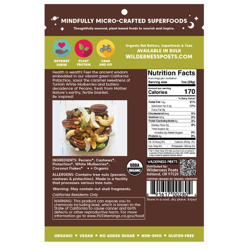 Wilderness Poets, Organic Wild Mix, смесь Delight Trail, 226 г (8 унций)