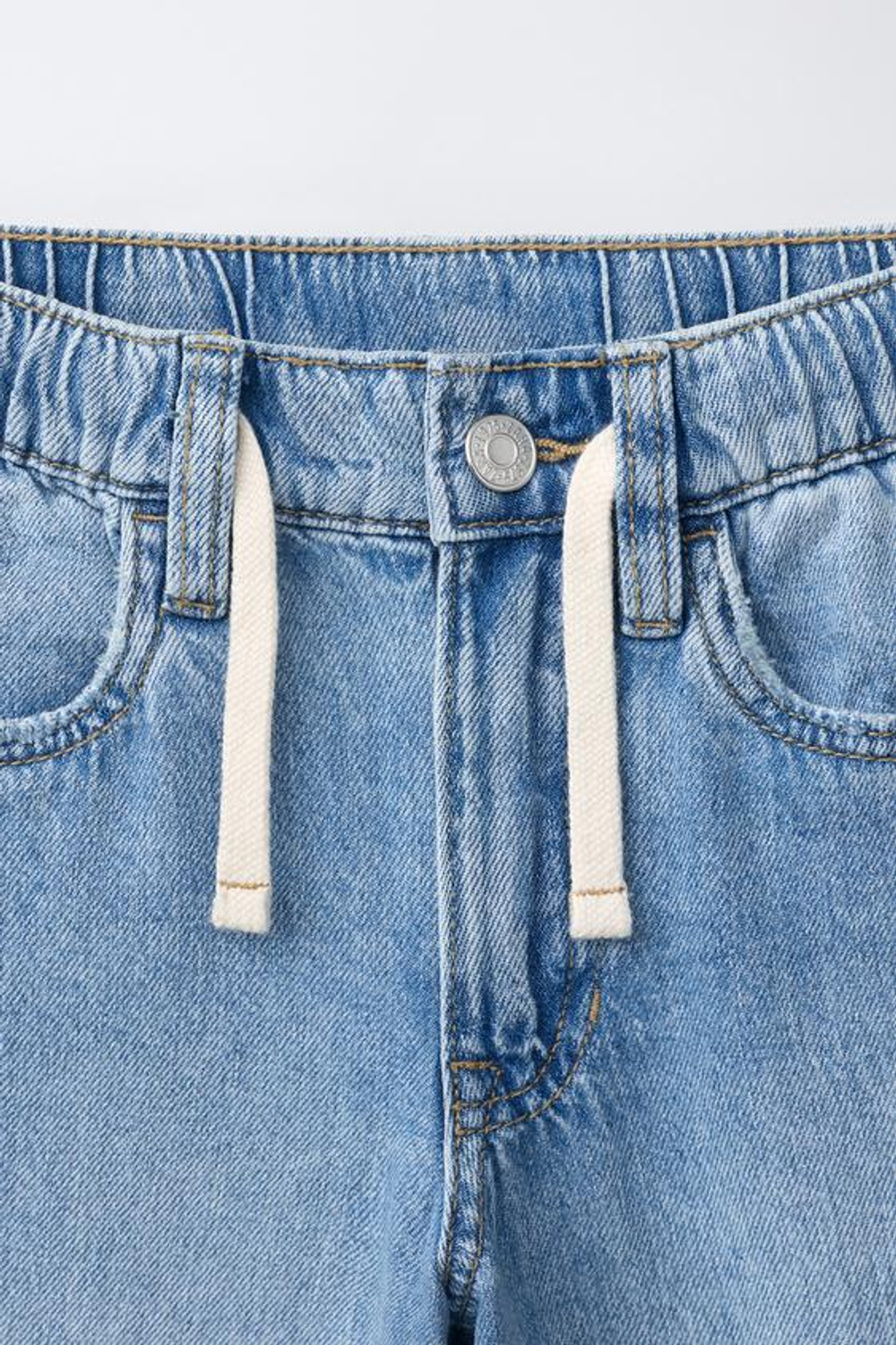 ZARA ДЖИНСЫ BAGGY BALLOON НА ШНУРКЕ, СИНИЙ