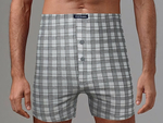 Мужские трусы-боксеры в серую клетку (Размер: XXXL) (Цвет: голубой)