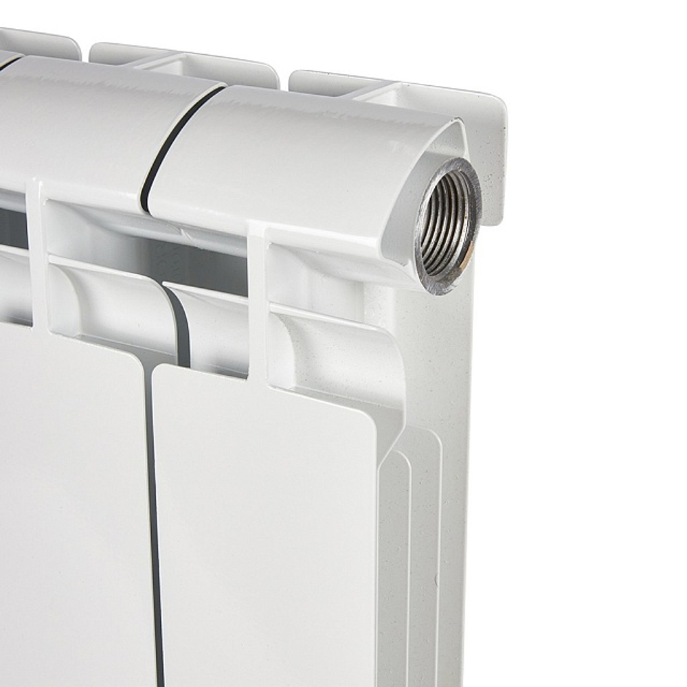 Радиатор алюминиевый STOUT Alpha 500 - 6 секции (подключение боковое, цвет белый)