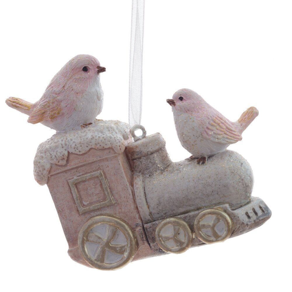 GAEM Изделие декоративное подвесное "Паровоз с птичками", L7 W3 H7 см, 2в.