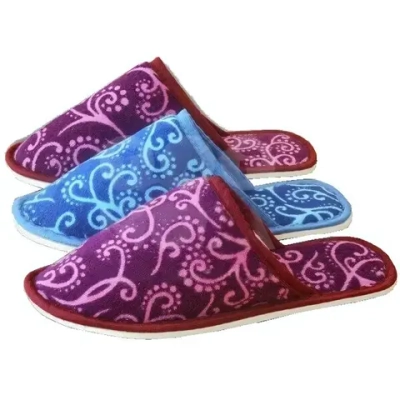 Тапочки домашние женские «Вьюнки» верх махра, подклад бязь, подошва 6,5мм 40р