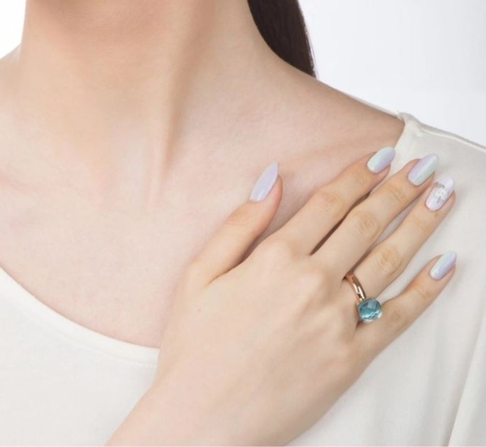 Кольцо Qudo Firenze aqua 16 мм 626021 BL/RG размер 16