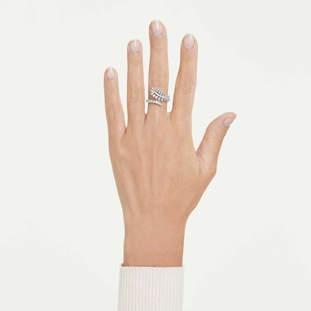 VIENNA:RING FEATHER WHI/RHS 52