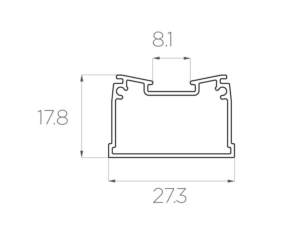 Профиль накладной алюминиевый LC-LP-1827-2 Anod
