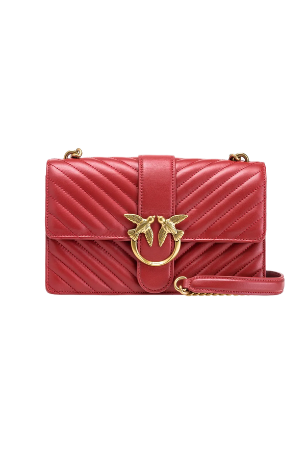 CLASSIC LOVE BAG ICON CHEVRON – ruby red-antique gold