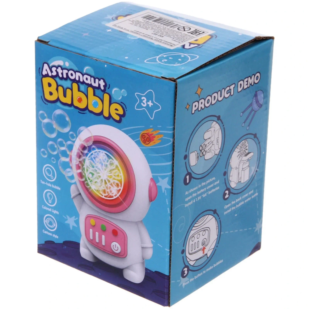 Мыльные пузыри «Spaceman», генератор, 14 см, 40 мл, на батарейках (АА 4 шт, в компл не входят)