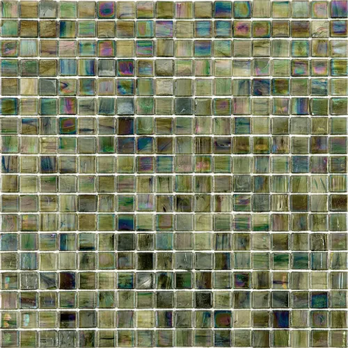 NN57 Мозаика для кухни на фартук одноцветная чип 15 стекло Alma Mono Color зеленый квадрат глянцевый перламутр
