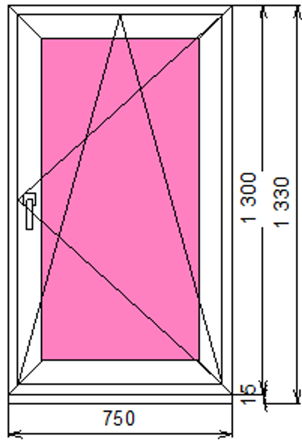 Пластиковое окно 1300 х 750 ТермА Эко