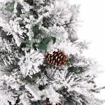 Ёлка «Кружевница» 210 см, ПВХ+Леска с шишками белая снежная посыпка (595 ветки)