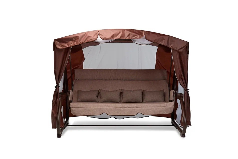 Садовые качели Redford «Бригантина Люкс Шоколад» с москитной сеткой