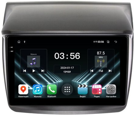 Магнитола для Mitsubishi L200 4, Pajero Sport 2 2006-2016 - FarCar DX094M монитор 9.5" IPS на Android 13, 4+64Гб, CarPlay