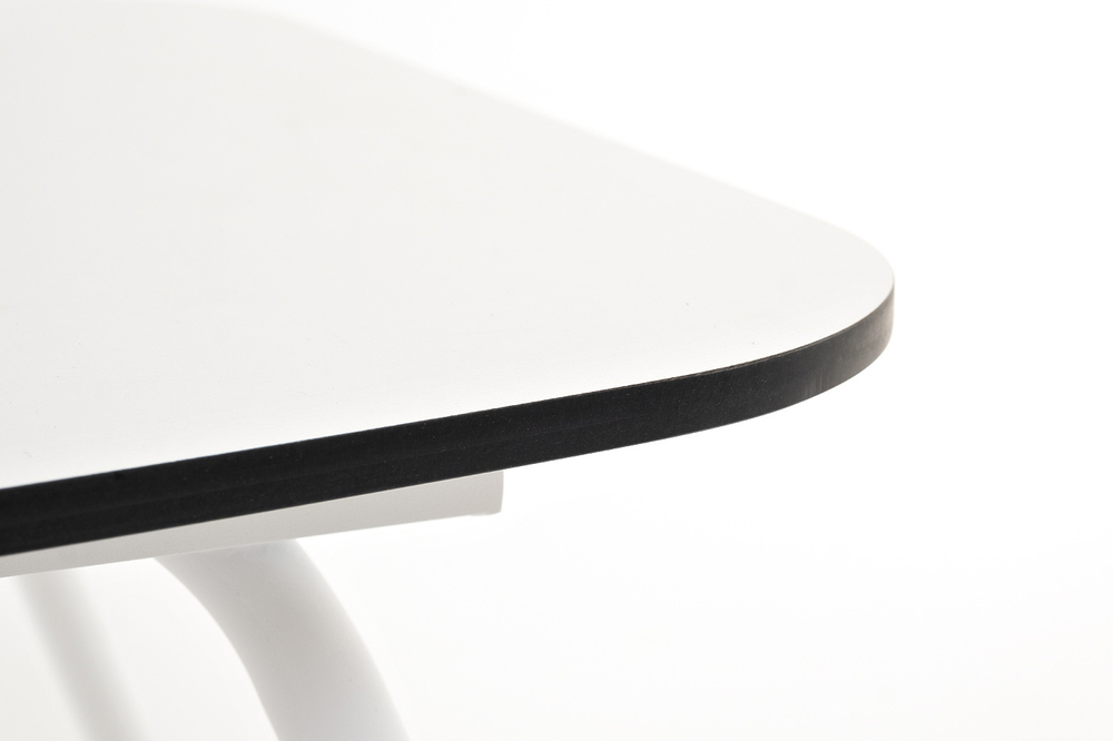 "Верона" журнальный стол из HPL 120х65, H40, каркас белый муар, цвет столешницы "молочный"