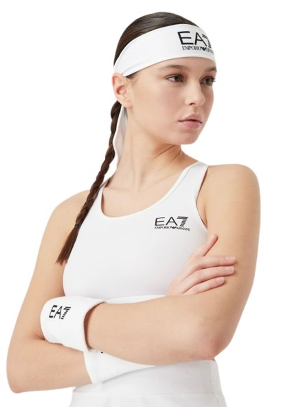 Теннисная бандана EA7 Tennis Pro Headband - white/black