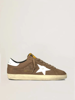 Men's Super Star in brown nappa with croco-print