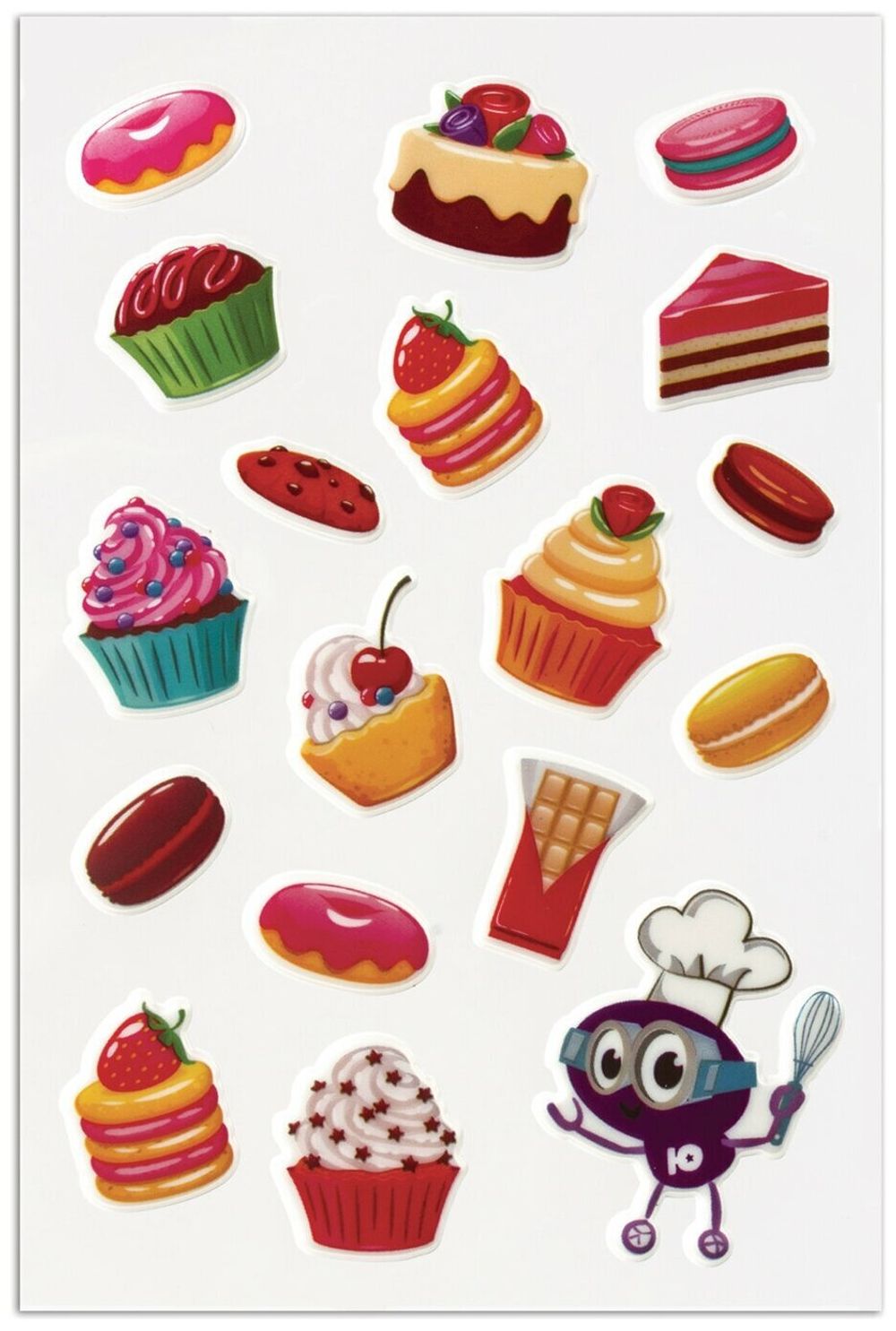 Наклейки зефирные "Юнландик-повар", многоразовые, перламутровые, 10х15 см, ЮНЛАНДИЯ, 661837