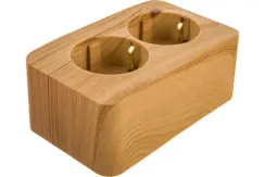 Розетка Systeme Electric BLANCA с заземлением двойная накладная ясень 30883