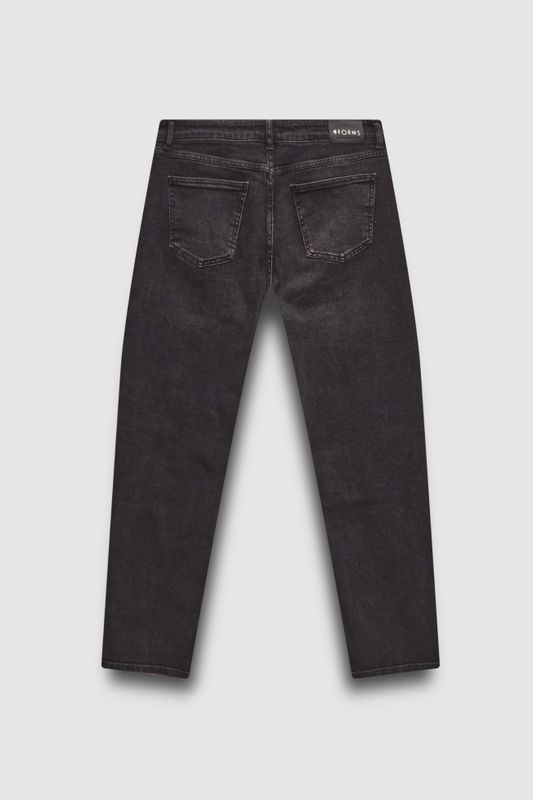 Джинсы straight fit с высокой посадкой, темно-серый