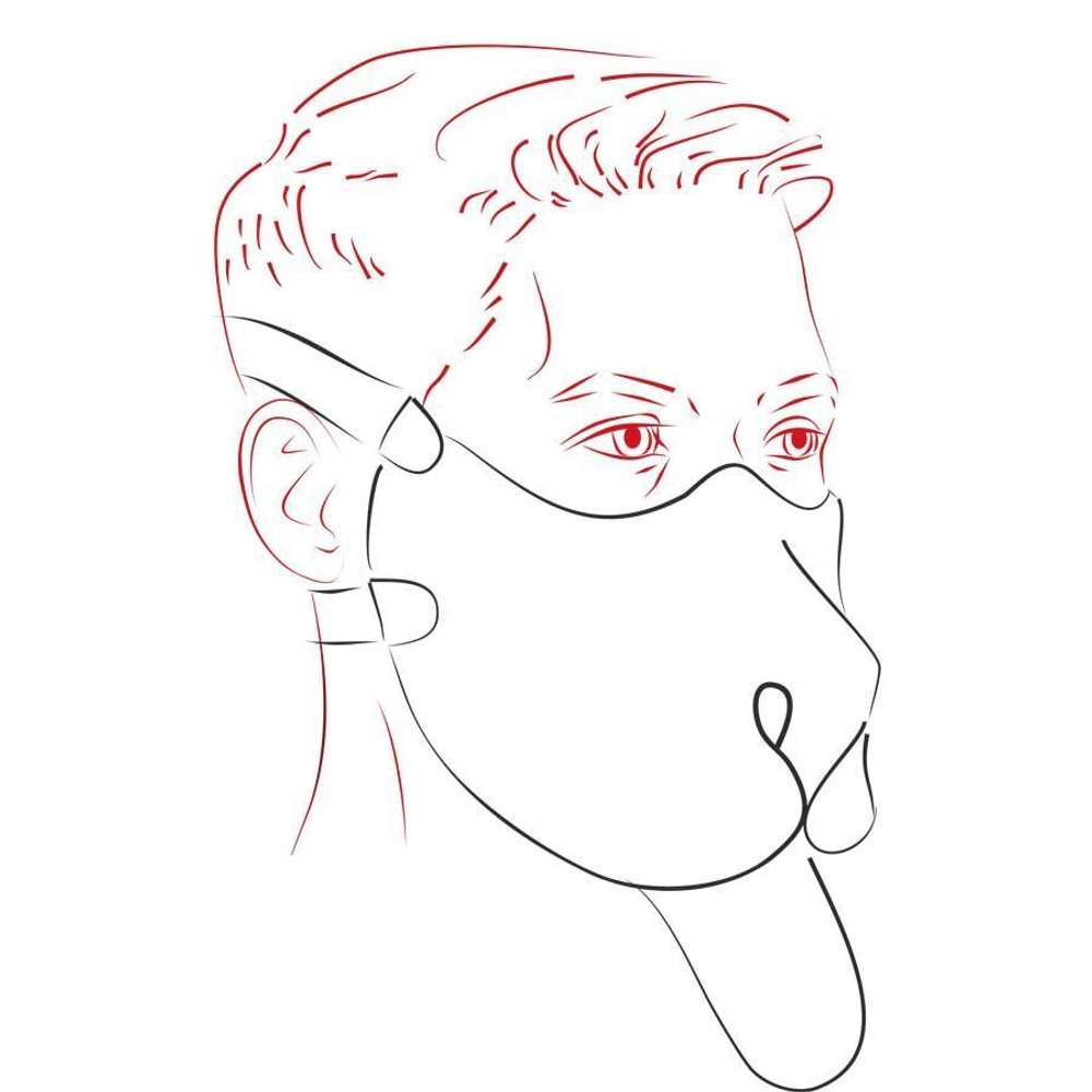 Красная неопреновая маска Дог (Цвет: красный)