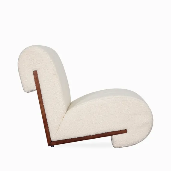 Лаунж-кресло Mesnil, молочное букле