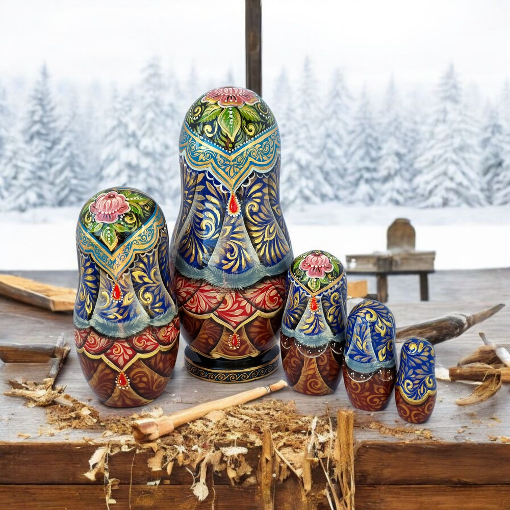 Матрёшка 21см  "С лисичкой" 5мест