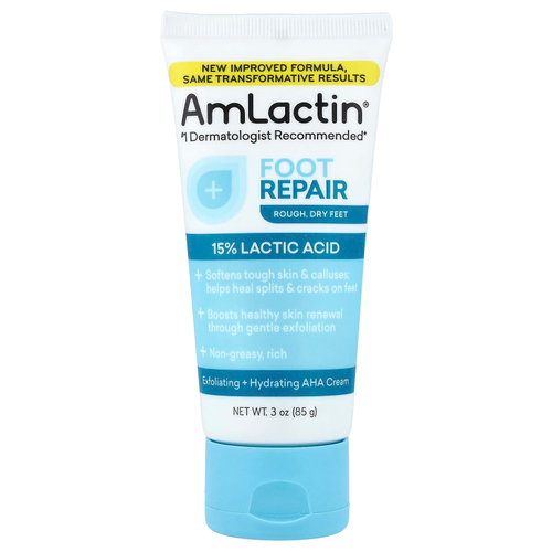 AmLactin, Foot Repair, для огрубевшей и сухой кожи ног, без отдушек, 85 г (3 унции)