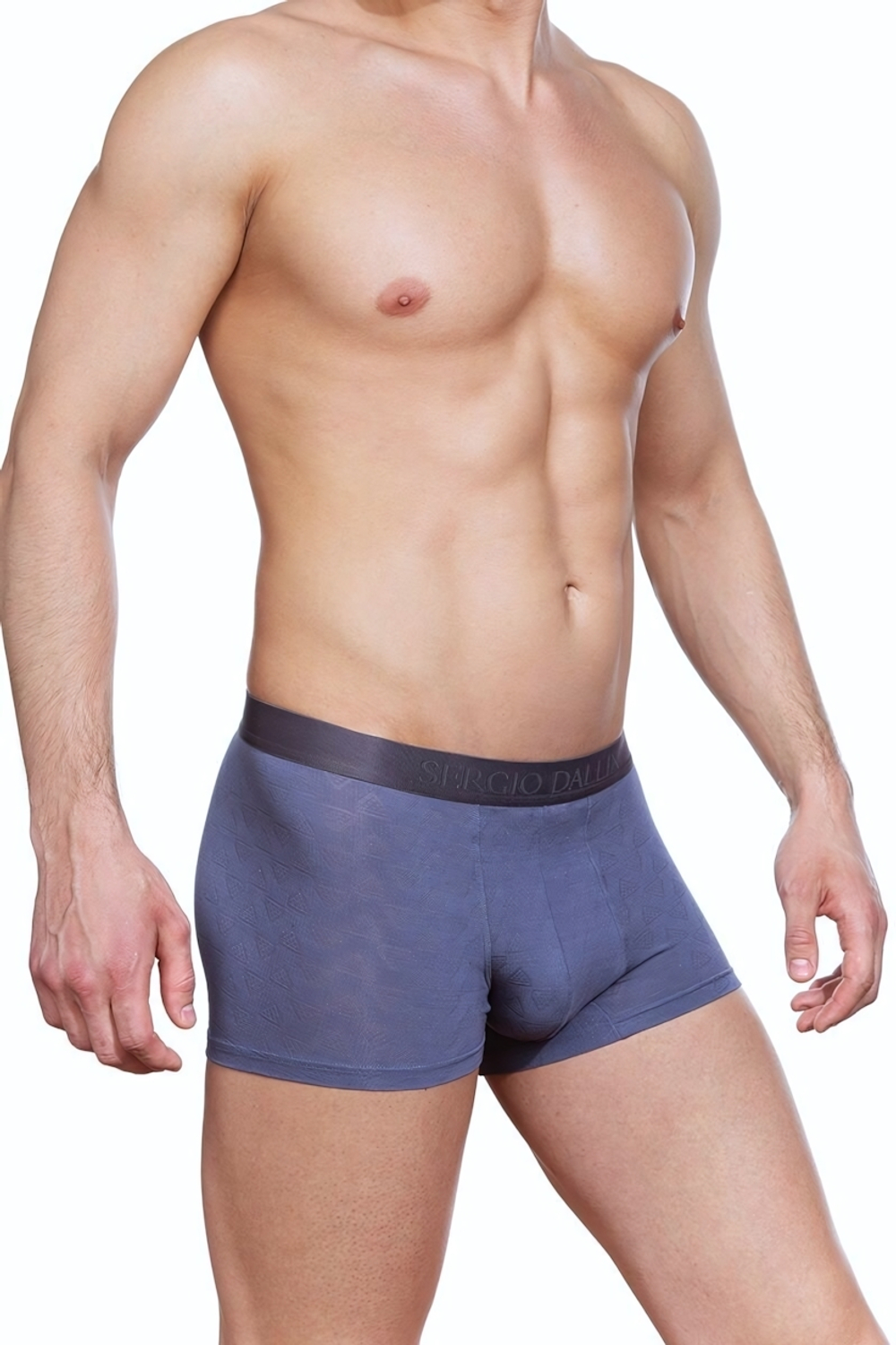 Трусы-боксеры из ажурного рибана (Размер: M) (Цвет: фиолетовый)