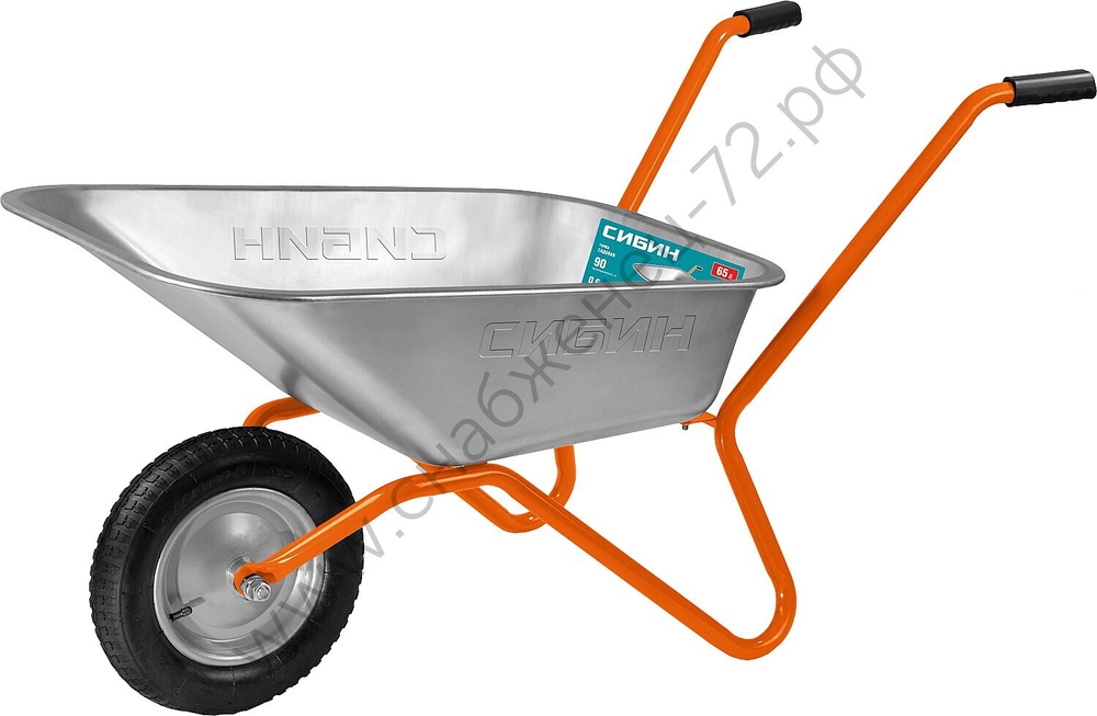 СИБИН СТ-11 65 л, 90 кг, одноколесная, оцинкованная сталь, садовая тачка (39908)