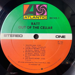 Винтажная виниловая пластинка LP Ratt Out Of The Cellar (USA 1988)