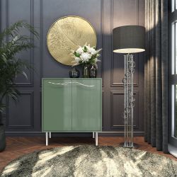 Комод Арт Колор Стайл Сильвер с 2 полками Зеленый нефрит