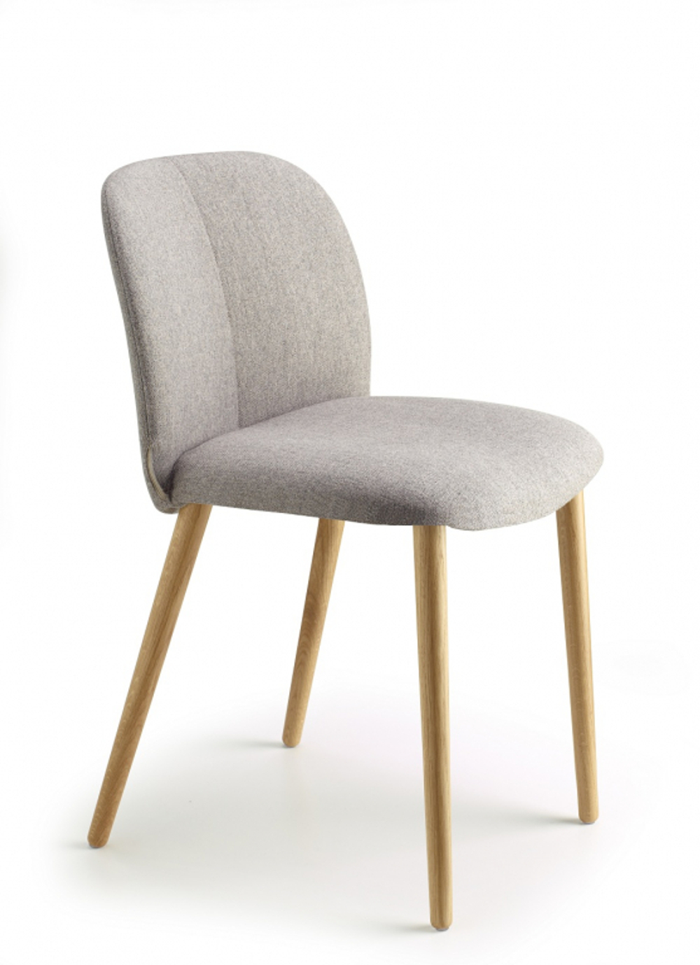 Стул с обивкой Scab Design Natural Mentha Pop, натуральный дуб, светло-серый