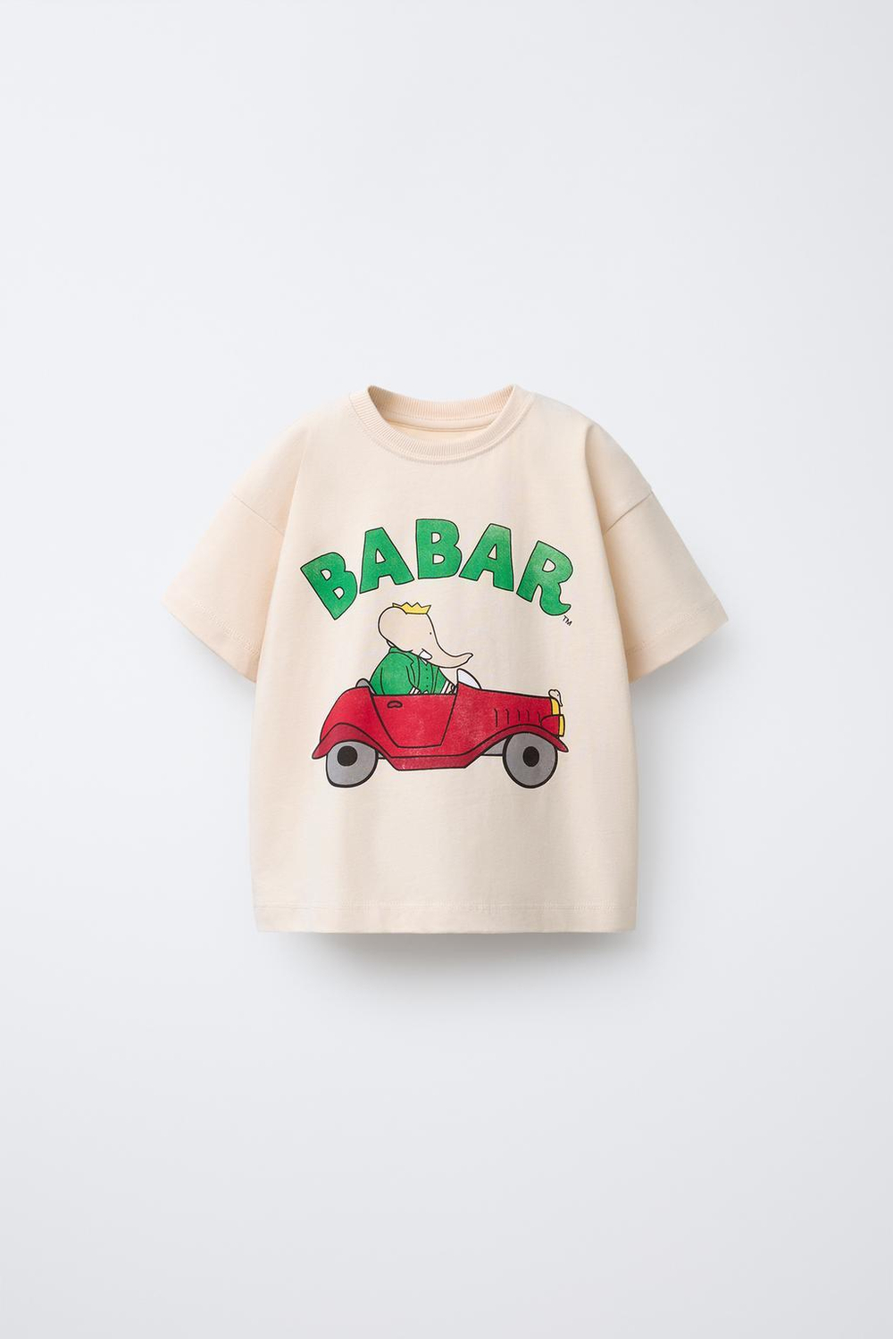 ZARA ФУТБОЛКА С ПРИНТОМ BABAR™, СВЕТЛО-БЕЖЕВЫЙ