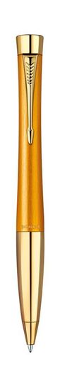 Шариковая ручка PARKER URBAN Premium Mandarin, увет: Yellow GT, цвет стержня : синий,  1892655