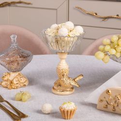 Фруктовница Терра Сонг Айвори с чашей из стекла