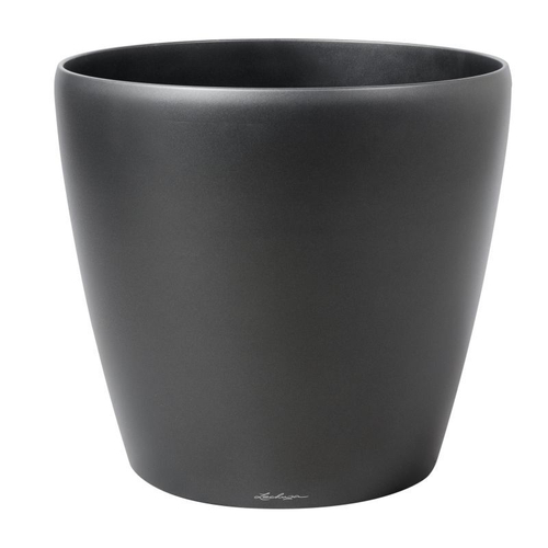Кашпо Lechuza "Classico charcoal metallic without plug" (пластик), D50xH47 см