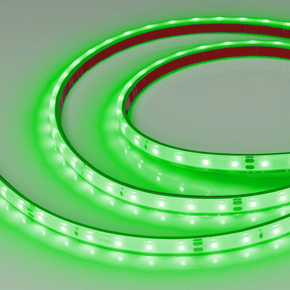 Светодиодная лента герметичная RTW-PFS-A60-11mm 24V Green (4.8 W/m, IP68, 2835, 5m) (Arlight, -) 034181