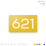 Номер на дверь 621, табличка на дверь для офиса, квартиры, кабинета, аудитории, склада, желтая 120х70 мм, Айдентика Технолоджи